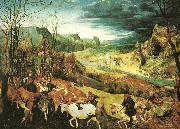Pieter Bruegel hjorden drives hem ,oktober eller november